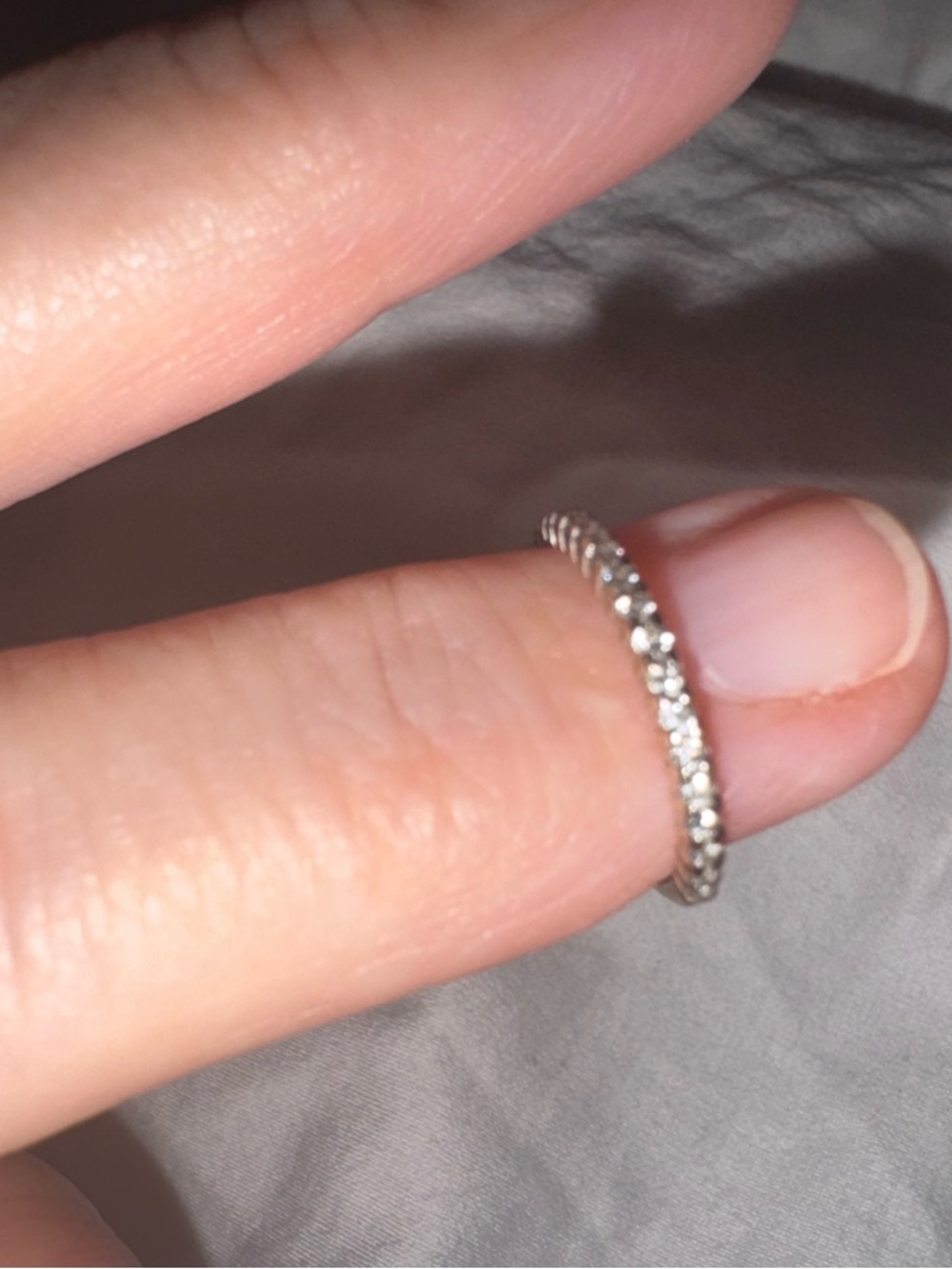 Dainty White Gold Eternity Band with Sparkling 1/3 Carat Natural Diamond Band